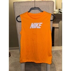 Boys Nike Kids Orange Dri-FIT Sleeveless Tank Top Athletic Shirt Youth large